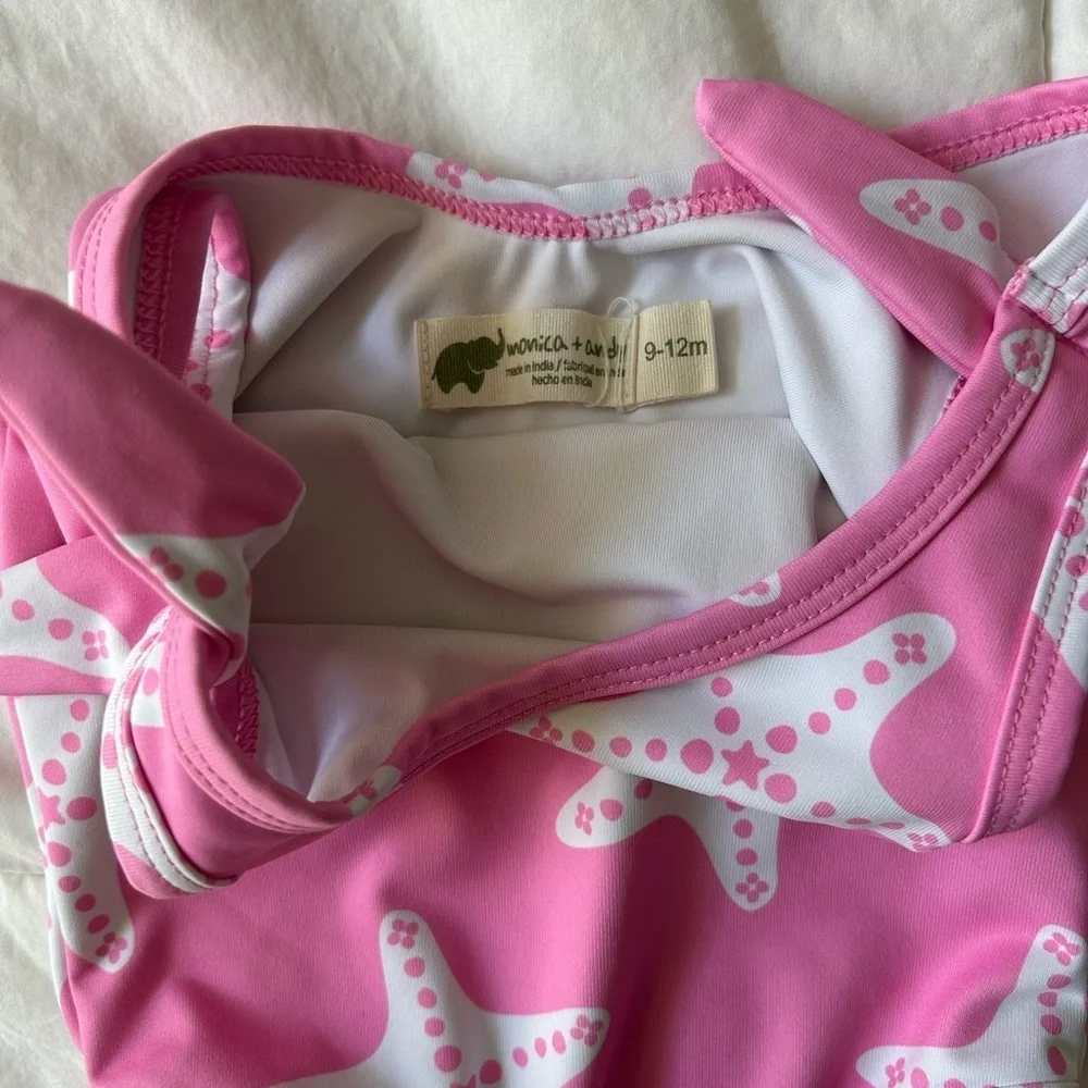 Pink Starfish Kids Swim One Piece - Picture 3 of 3
